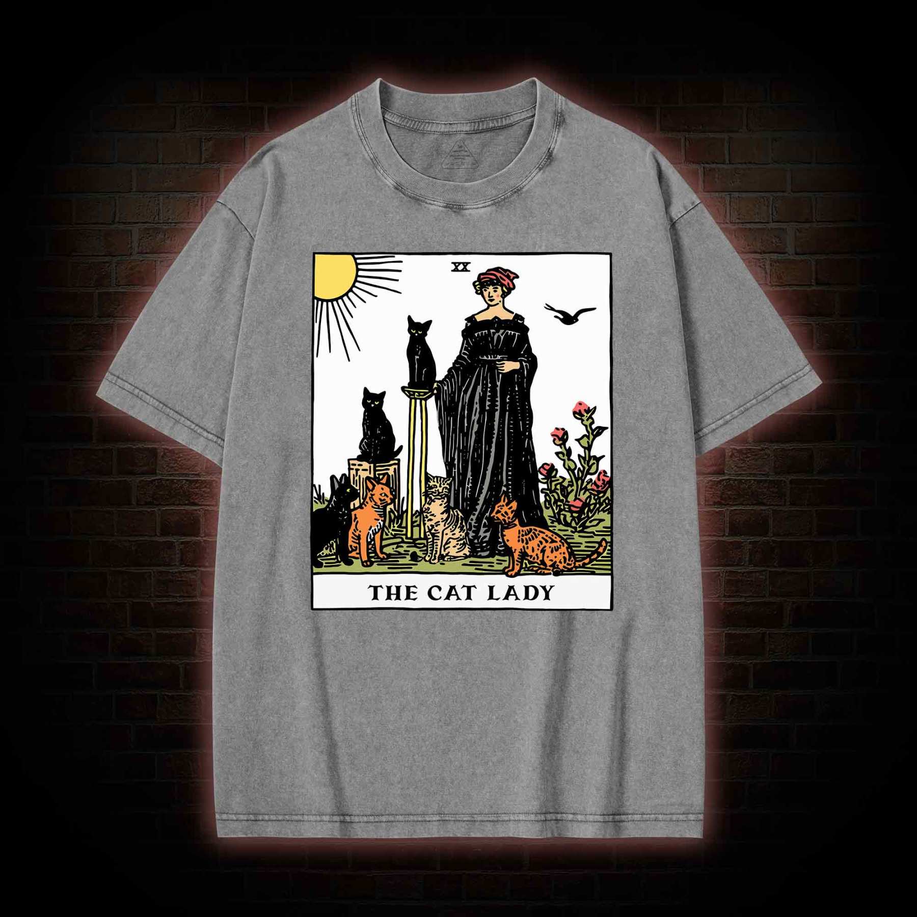 The Cat Lady Washed T-shirt