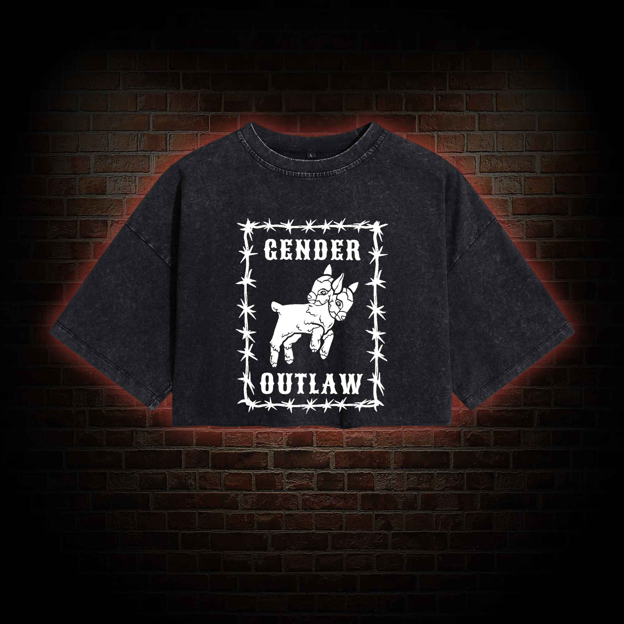 Gender Outlaw Washed Cropped T-shirts