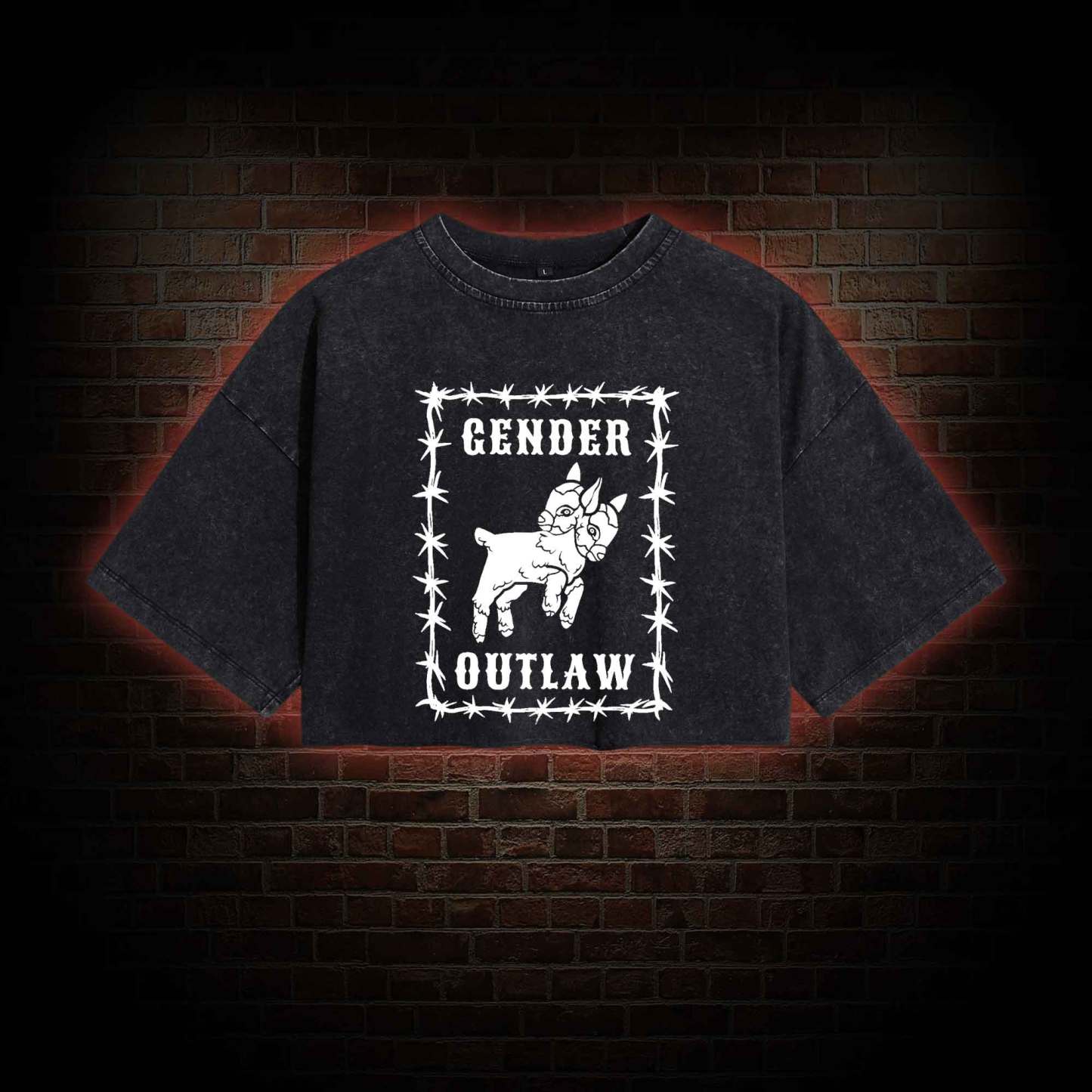Gender Outlaw Washed Cropped T-shirts