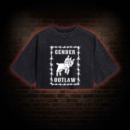 Gender Outlaw Washed Cropped T-shirts