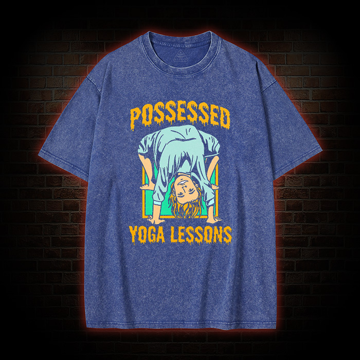 Possessed Yoga lessons Washed T-Shirt