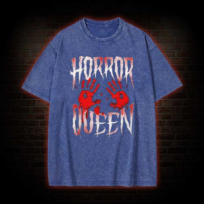 Horror Movie Blood Hand Queen Scary  Washed T-Shirt