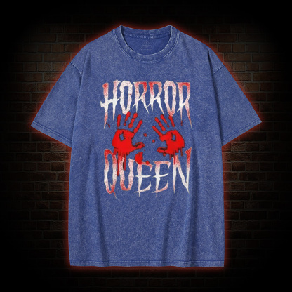 Horror Movie Blood Hand Queen Scary  Washed T-Shirt