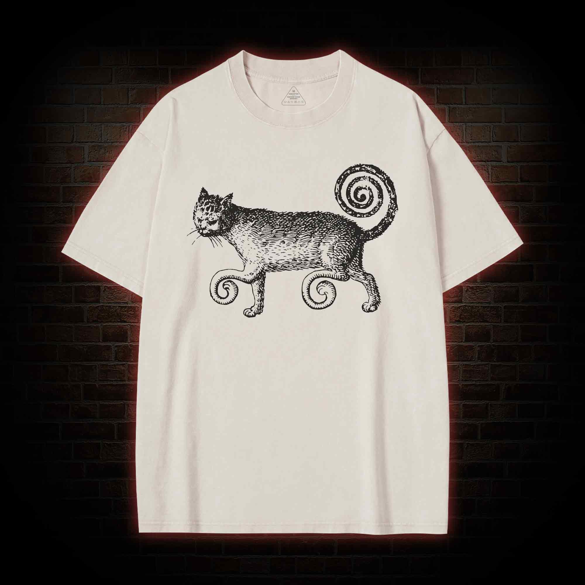 Medieval Cat Washed T-shirt