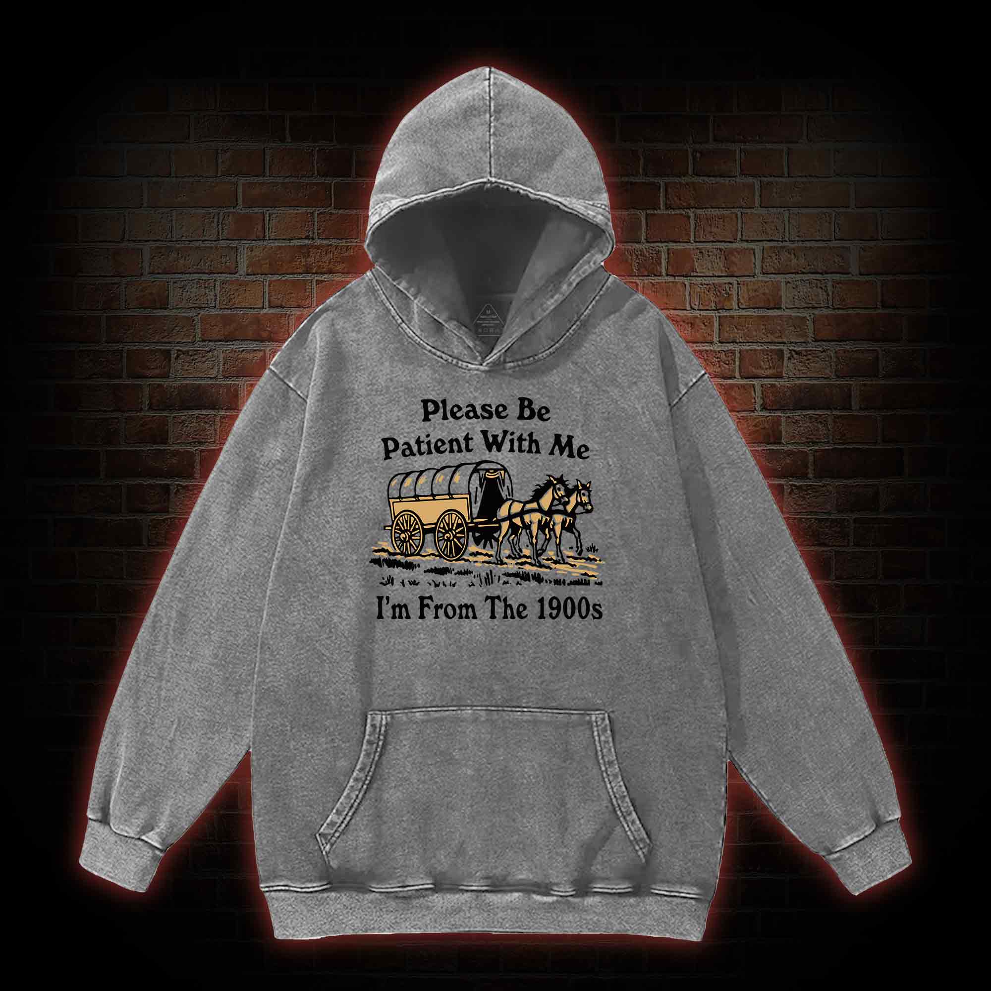 Please Be Patient With Me Washed Hoodie