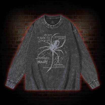 Don't Touch The Bottom Line Washed Long-Sleeve T-shirt