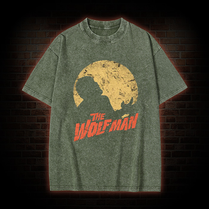 Moonlit Silhouette Wolf Man Wasdhed T-Shirt