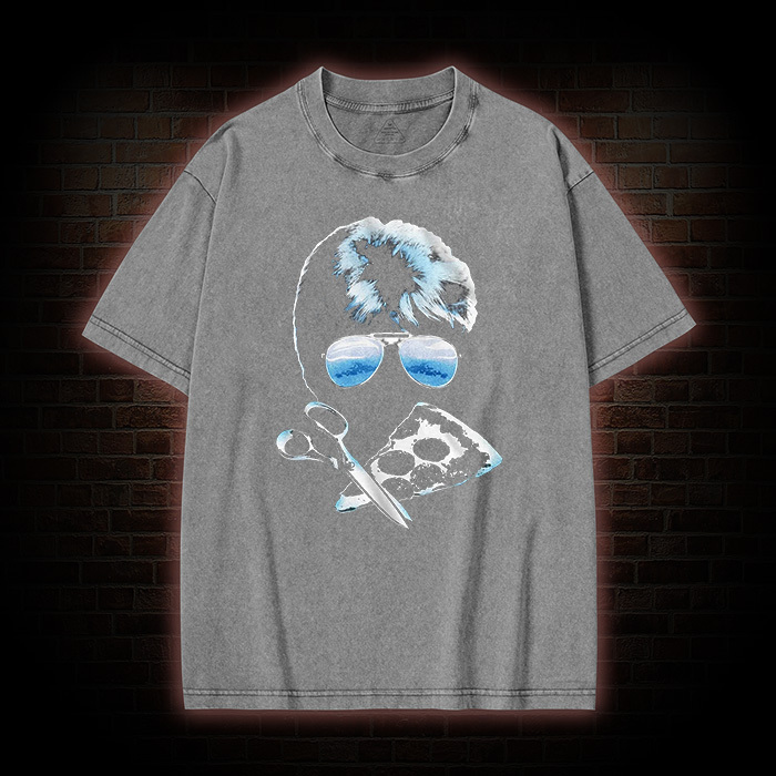 Scissors And Pizza Cobra Washed T-Shirt