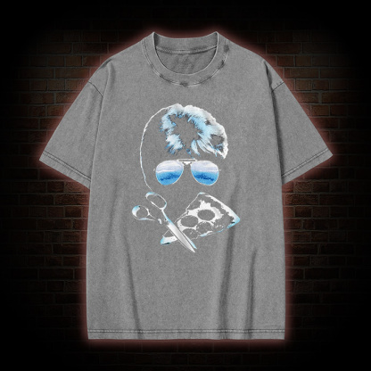 Scissors And Pizza Cobra Washed T-Shirt