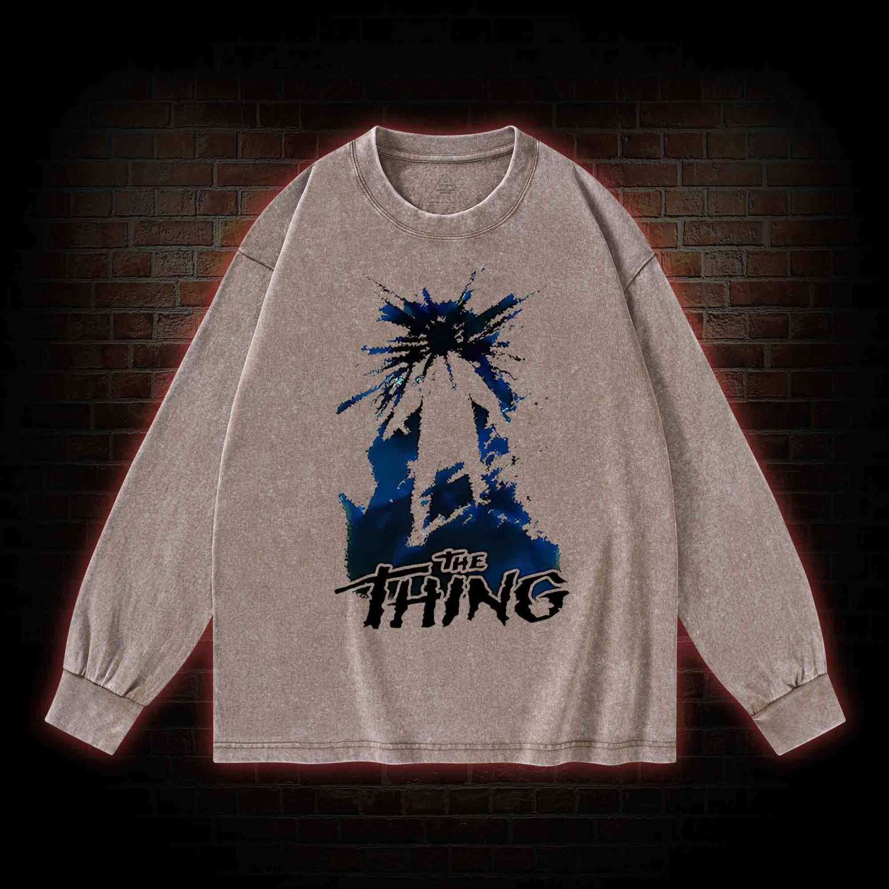 The Thing Horror Movie Washed Long-Sleeve T-shirt