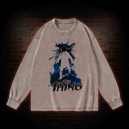 The Thing Horror Movie Washed Long-Sleeve T-shirt