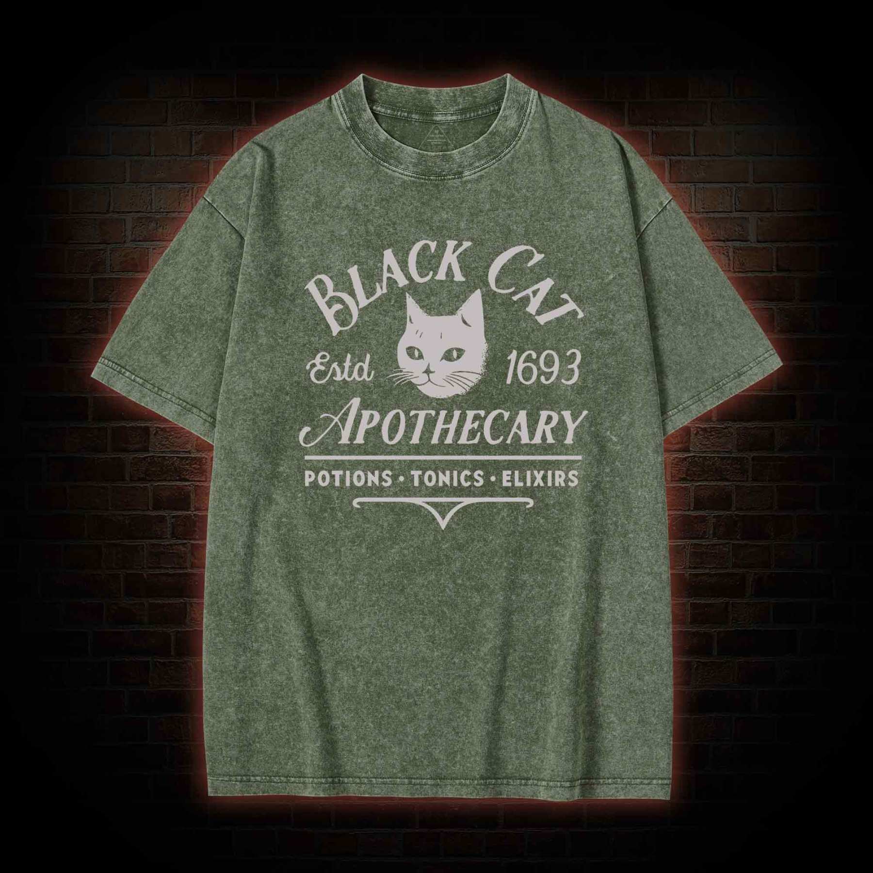 Black Cat Apothecary Washed T-shirt