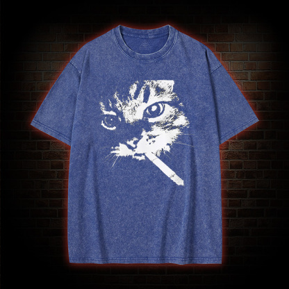 Funny Cat Meme Washed T-shirt