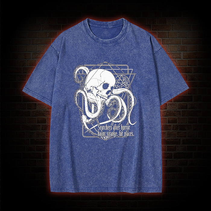 Call Of Cthulhu Searchers After Horror Washed T-shirt