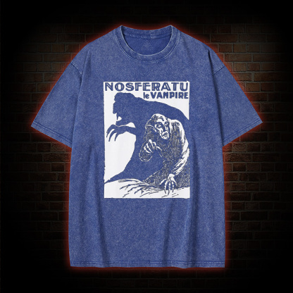 Horror Vampire Movie Washed T-Shirt