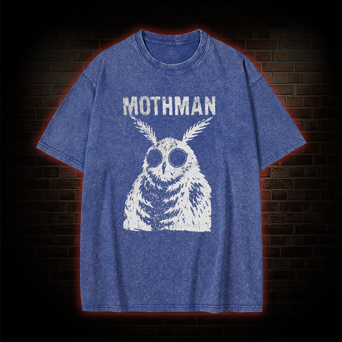 Horror Retro Mothman Washed T-Shirt