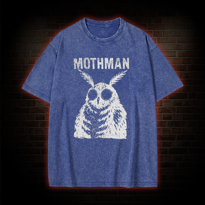Horror Retro Mothman Washed T-Shirt