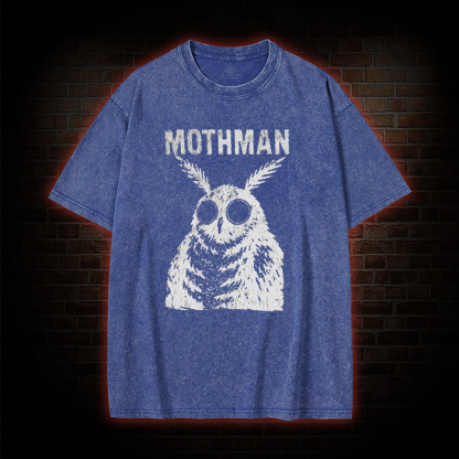 Horror Retro Mothman Washed T-Shirt