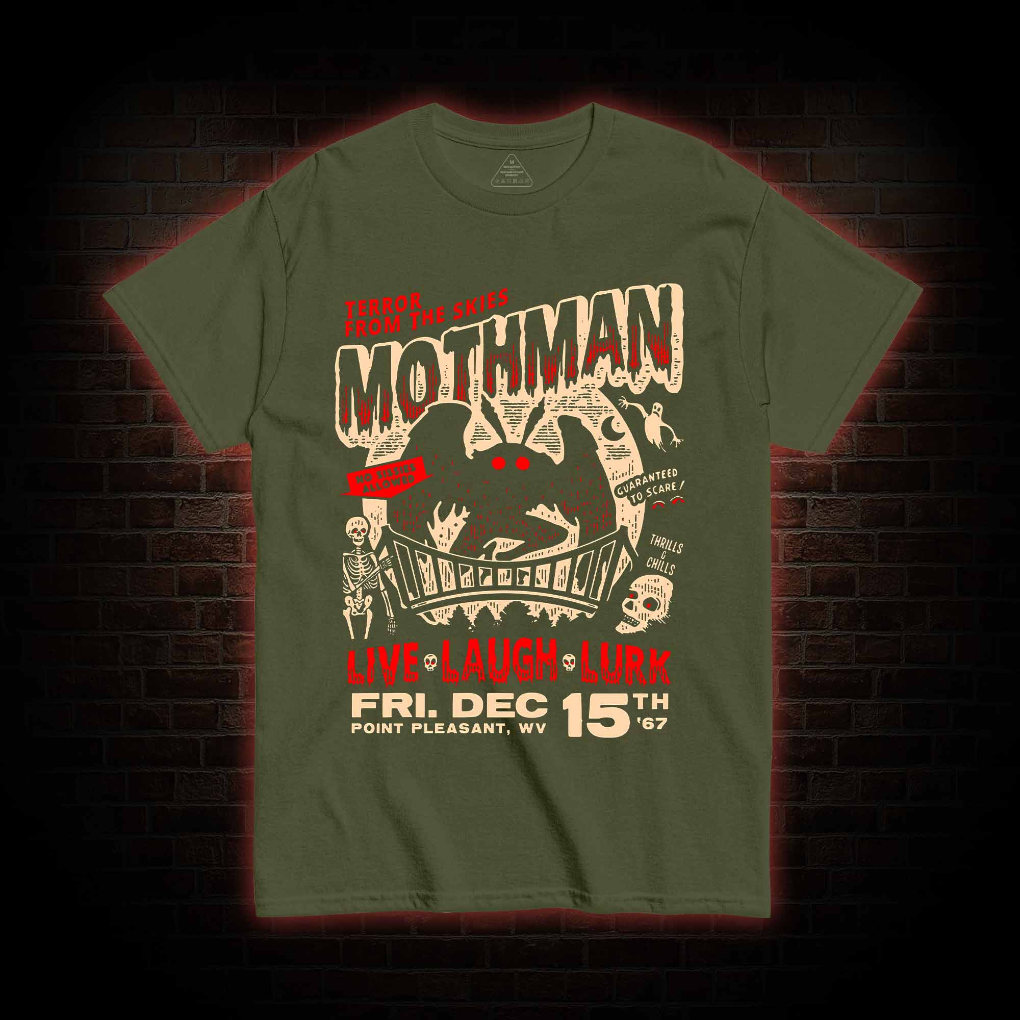 Mothman Live Laugh Lurk T-Shirt