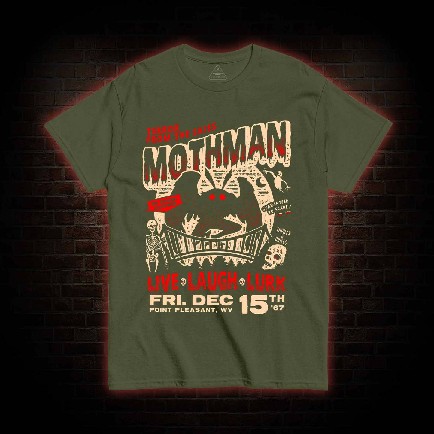 Mothman Live Laugh Lurk T-Shirt
