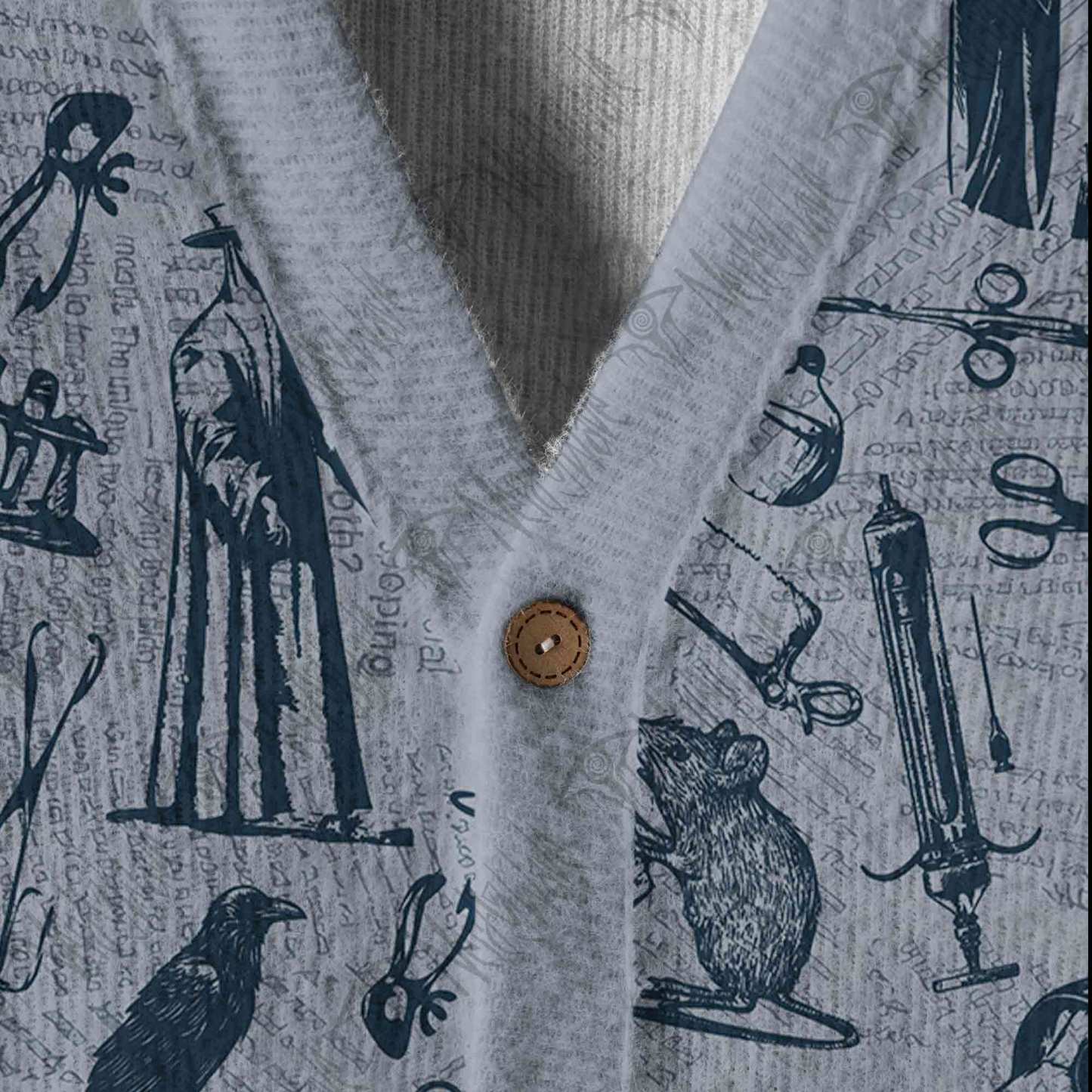 Black Death Cardigan Sweater