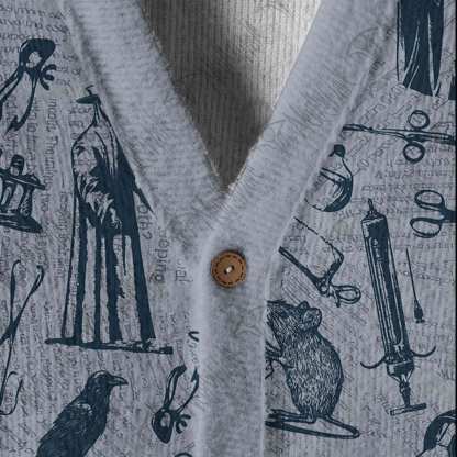 Black Death Cardigan Sweater