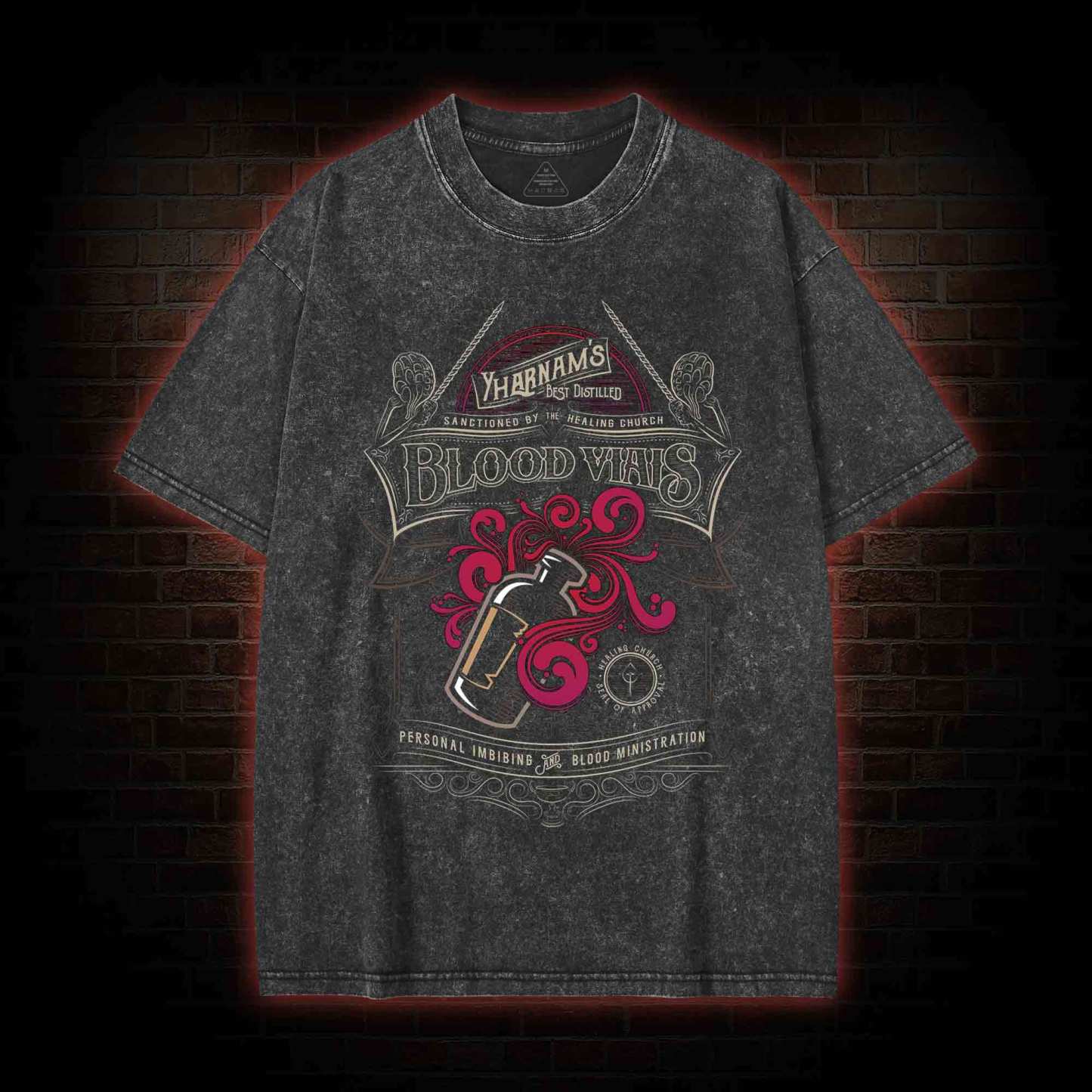 Blood Vials Washed T-shirt