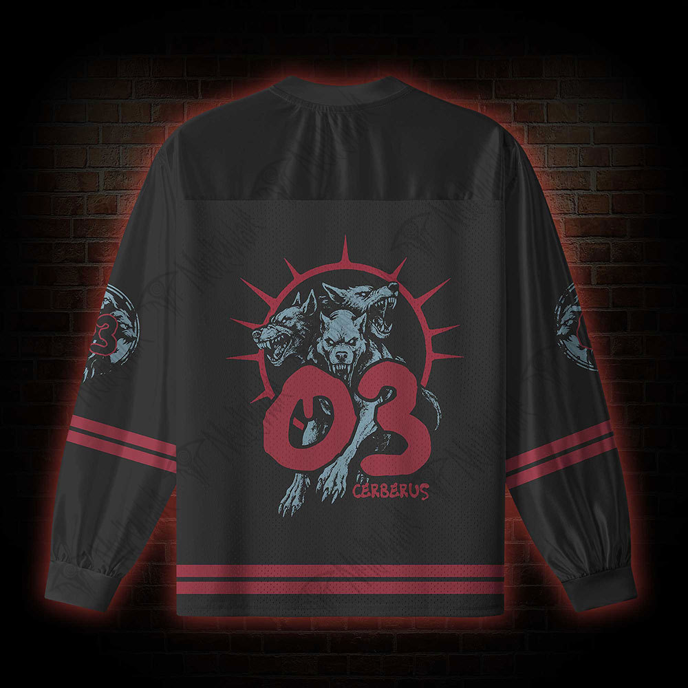 Hell Hound Cerberus V-Neck Long Sleeve Jersey