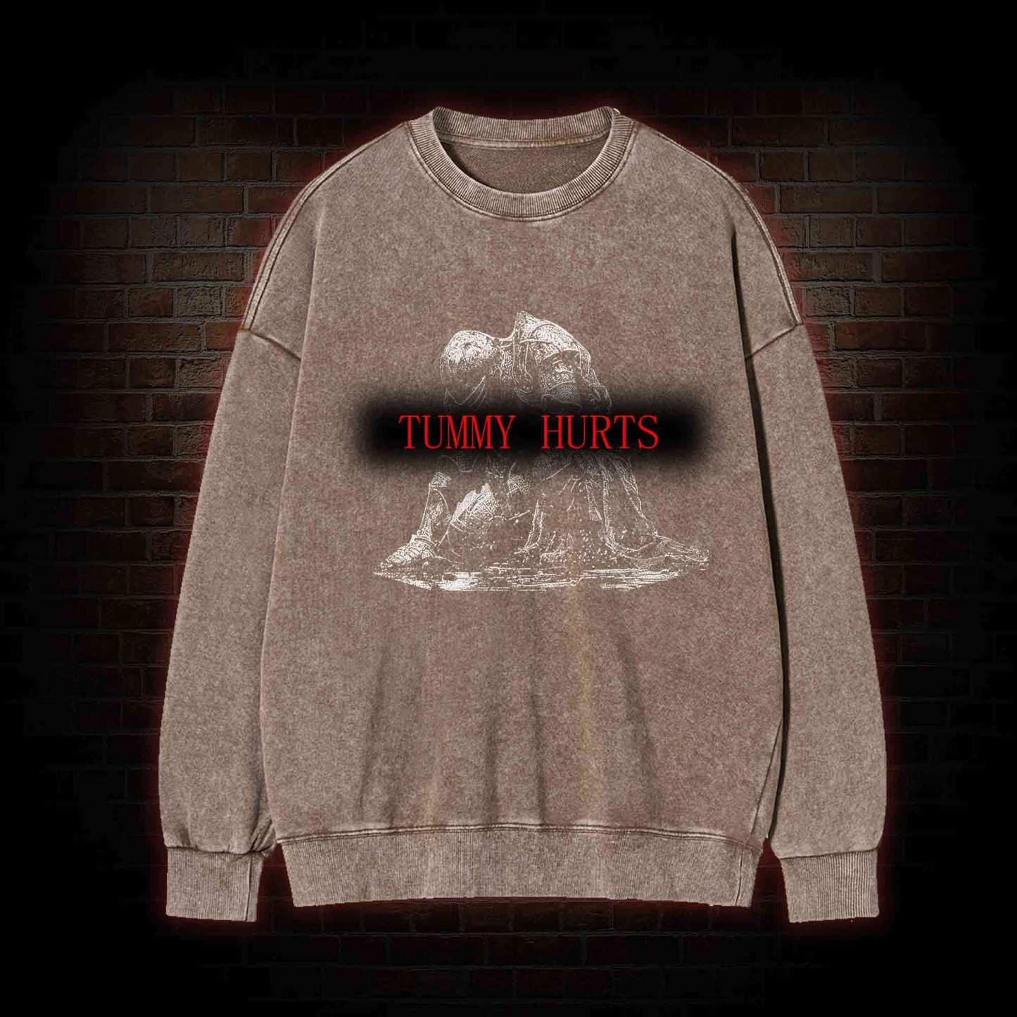 Retro Tummy Hurts Washed Sweatshirt