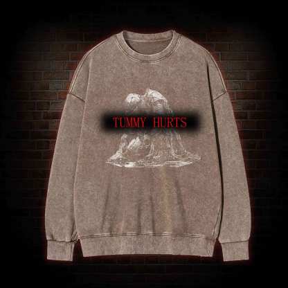 Retro Tummy Hurts Washed Sweatshirt