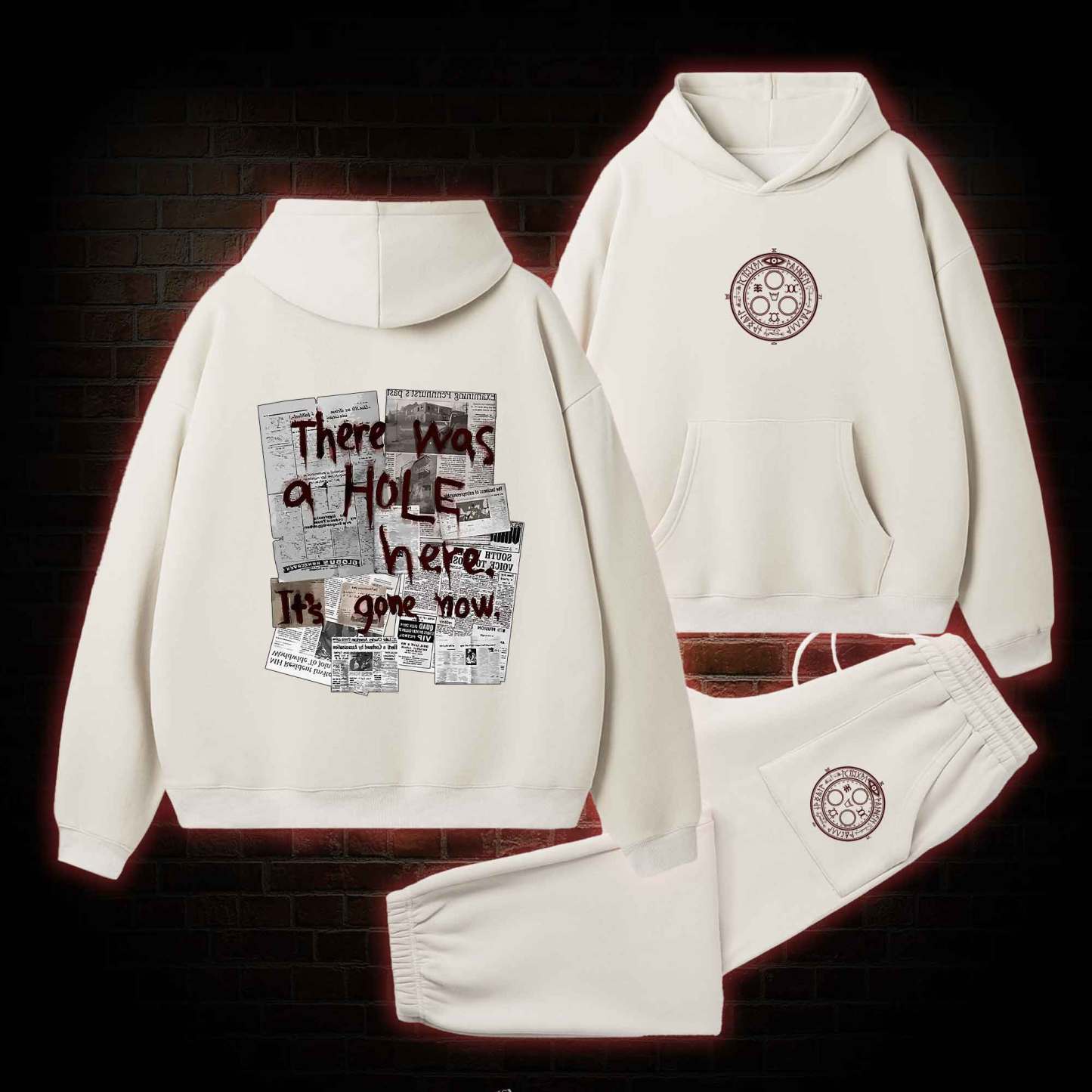 There Was a Hole Fleece Hoodie Set