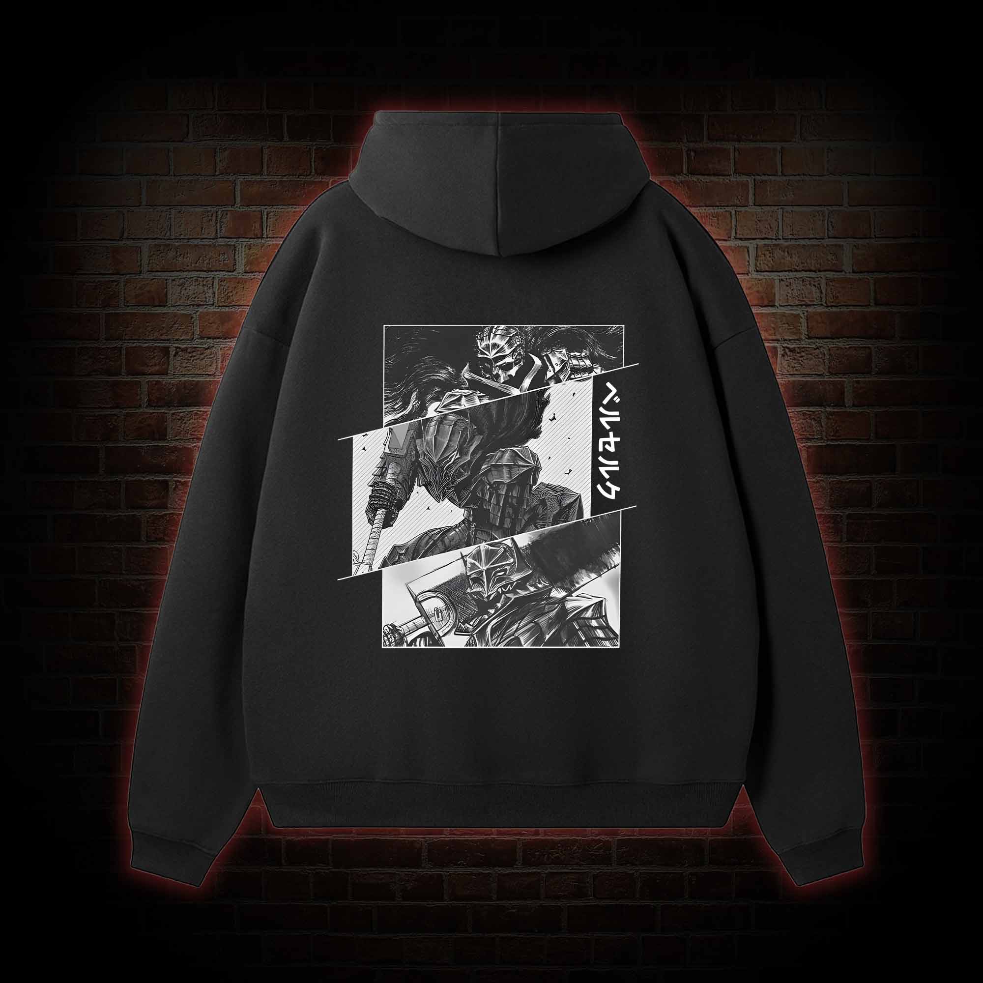 Black Swordsman Fleece Hoodie Set