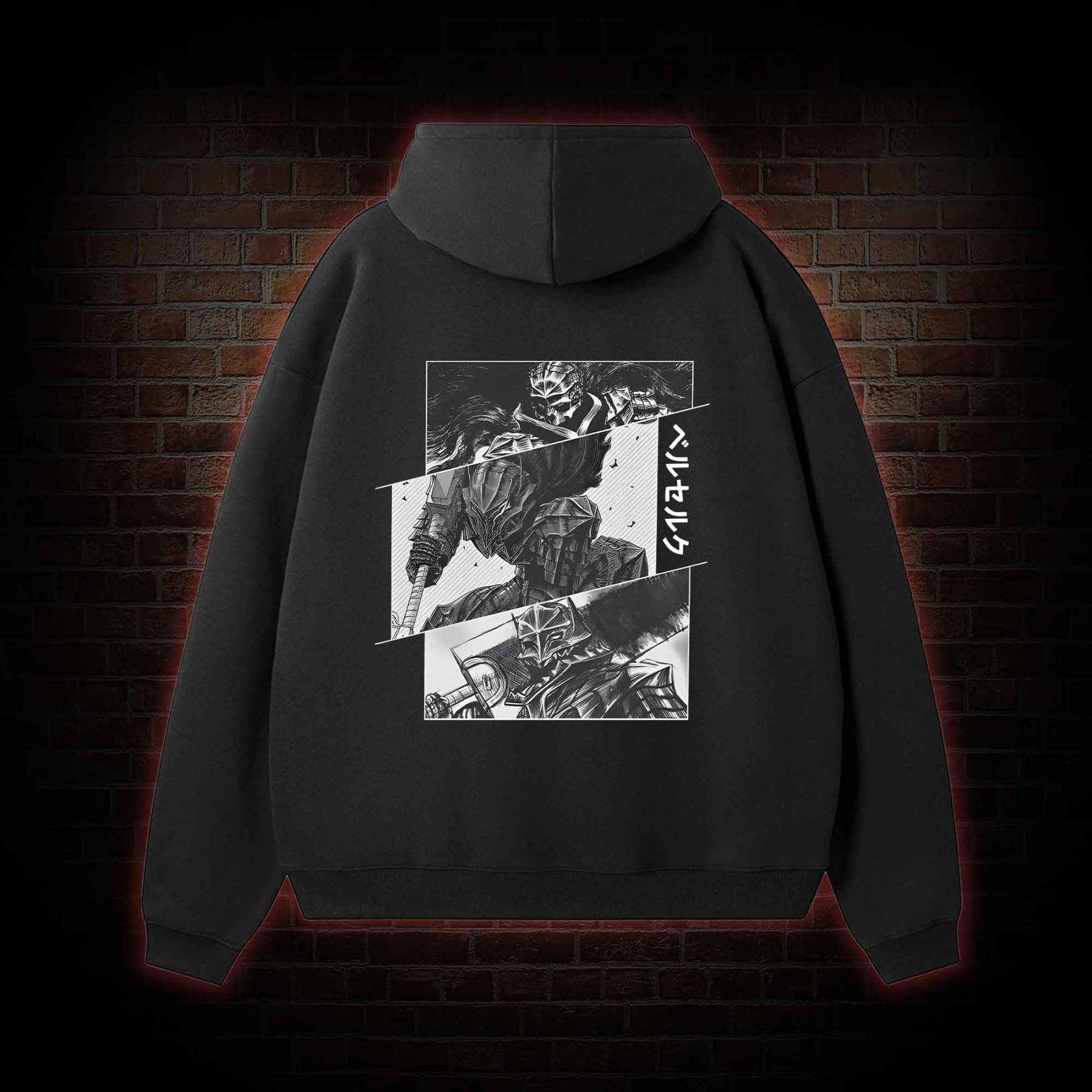 Black Swordsman Fleece Hoodie Set