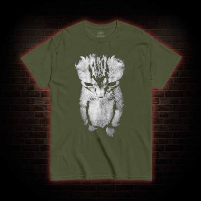 Sad Kitten Meme Standing Cat T-shirt