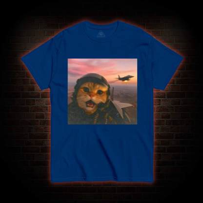 Funny Fighter Pilot Cat T-shirt