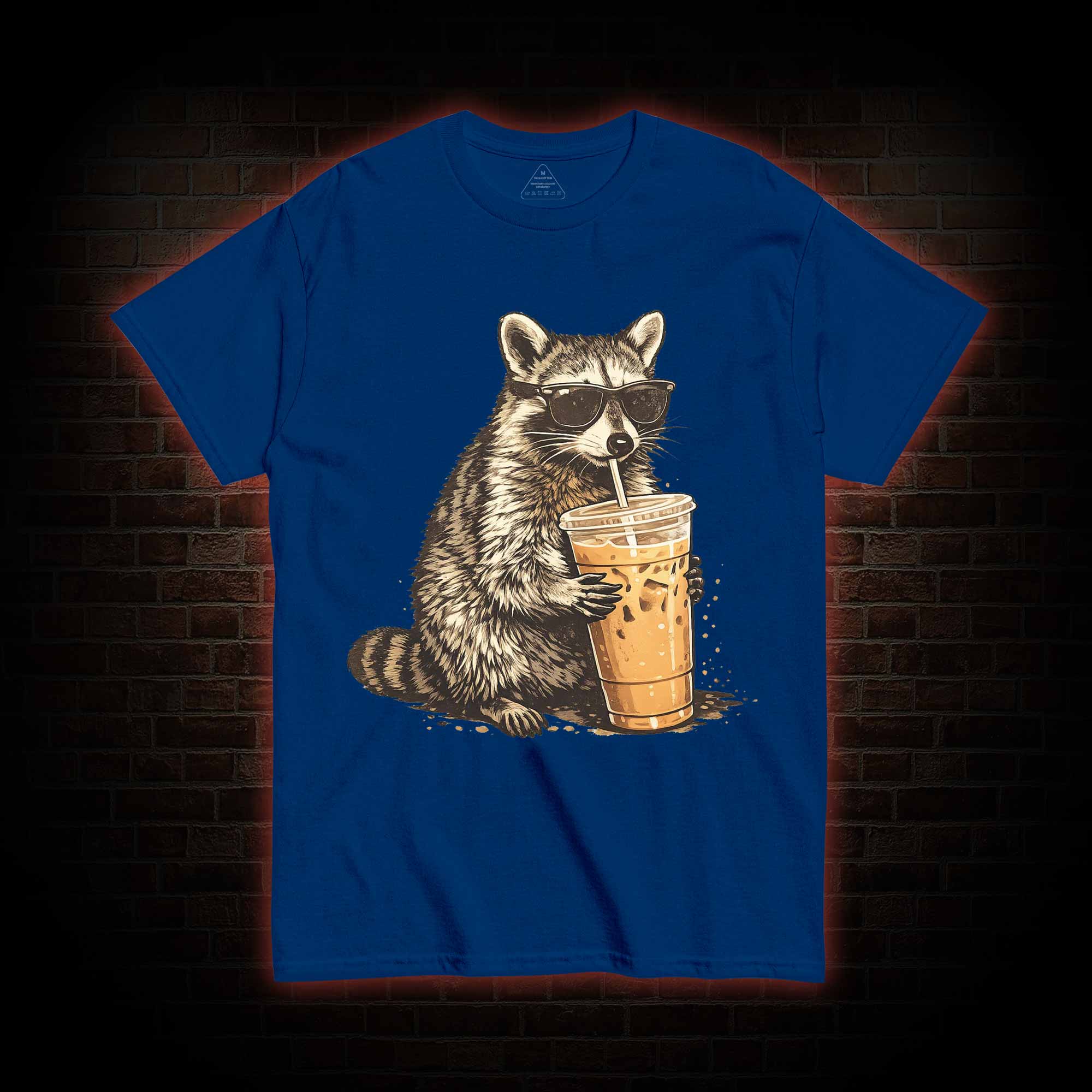 Raccoon Drinking Iced Coffee T-shirt