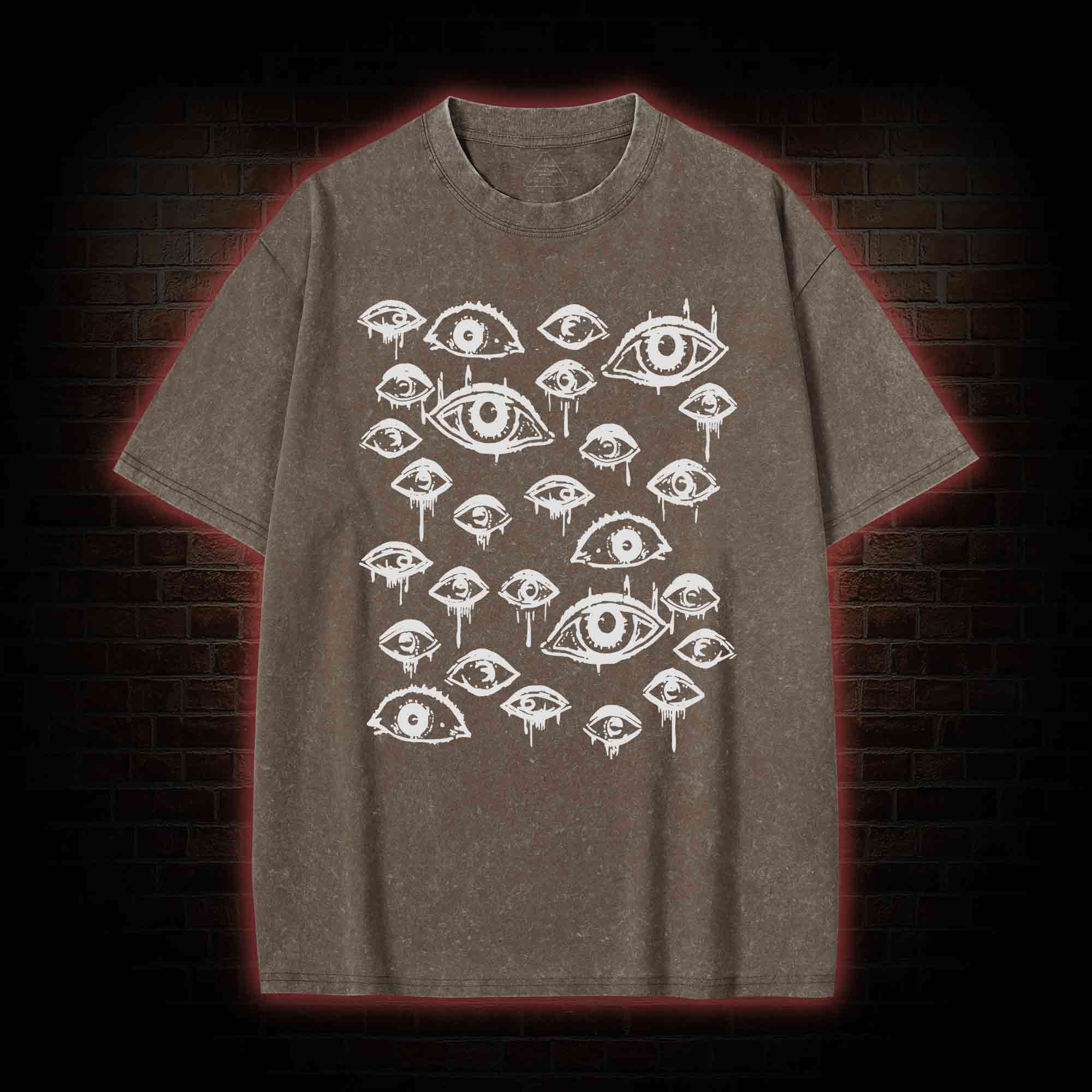 Grunge Eyeball Weird Washed T-shirt