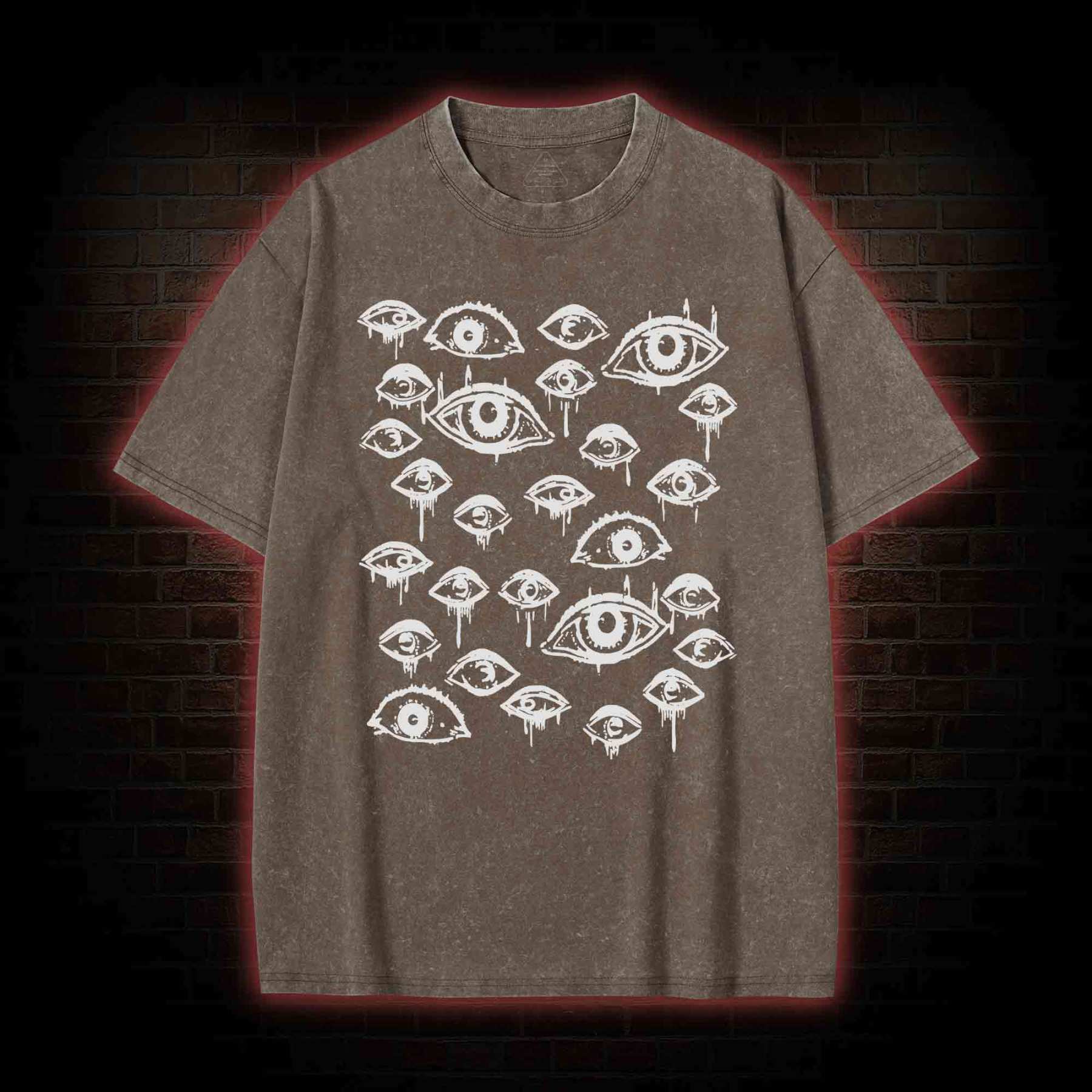 Grunge Eyeball Weird Washed T-shirt