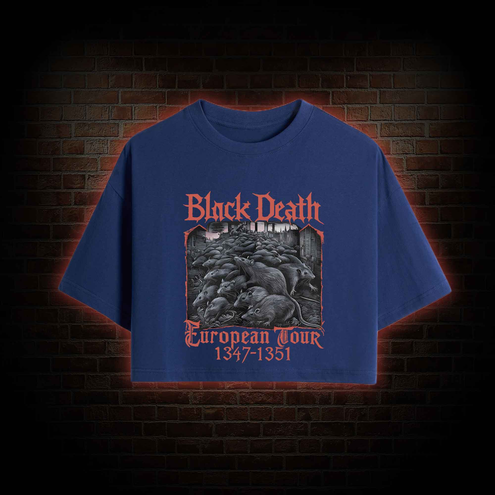 Vintage Black Death European Tour  Crop Top