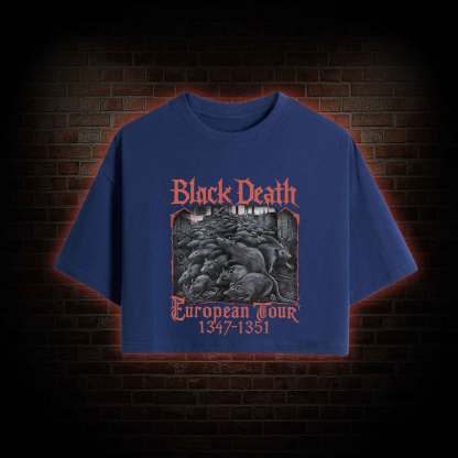 Vintage Black Death European Tour  Crop Top