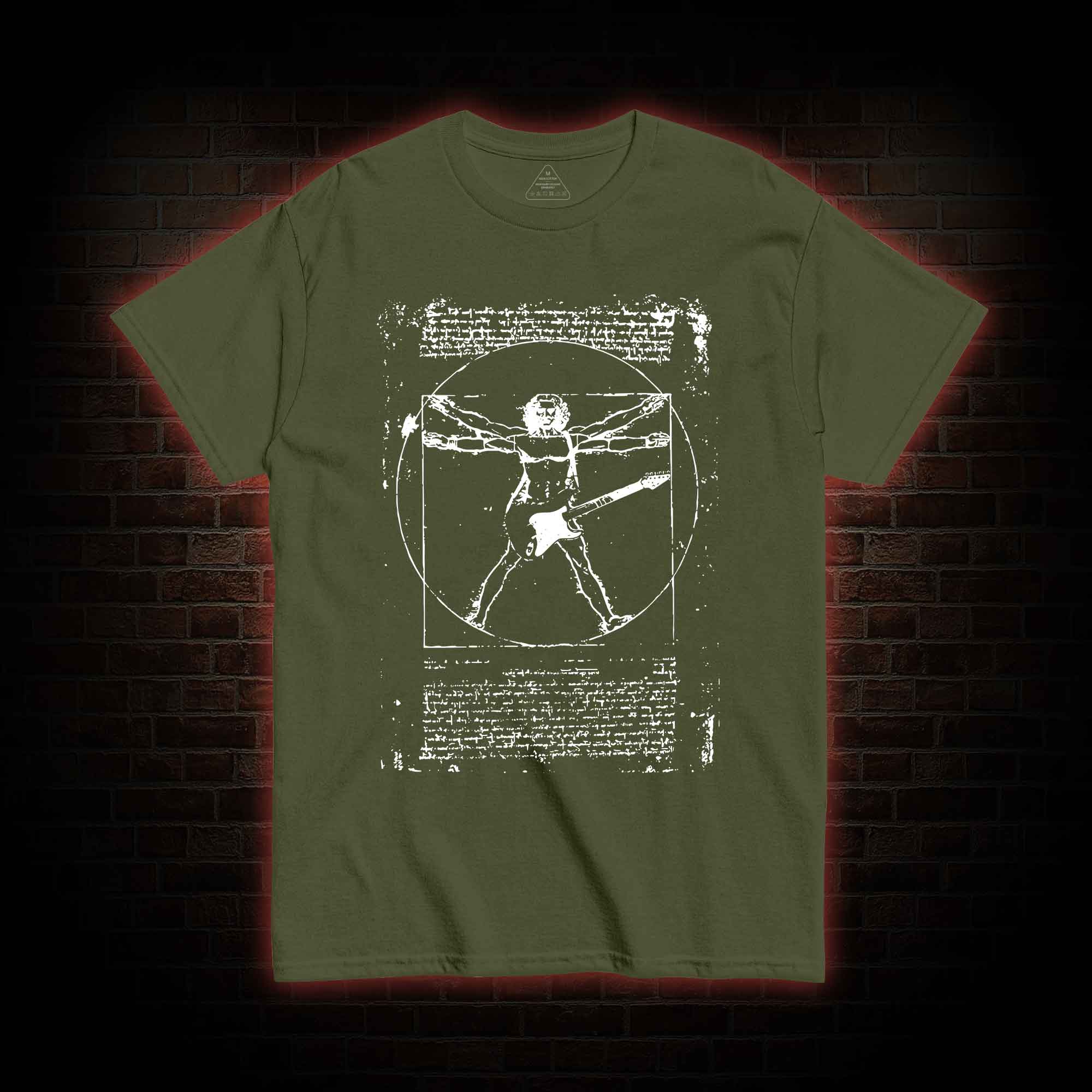 Vitruvian Man Guitar Music Player T-shirt
