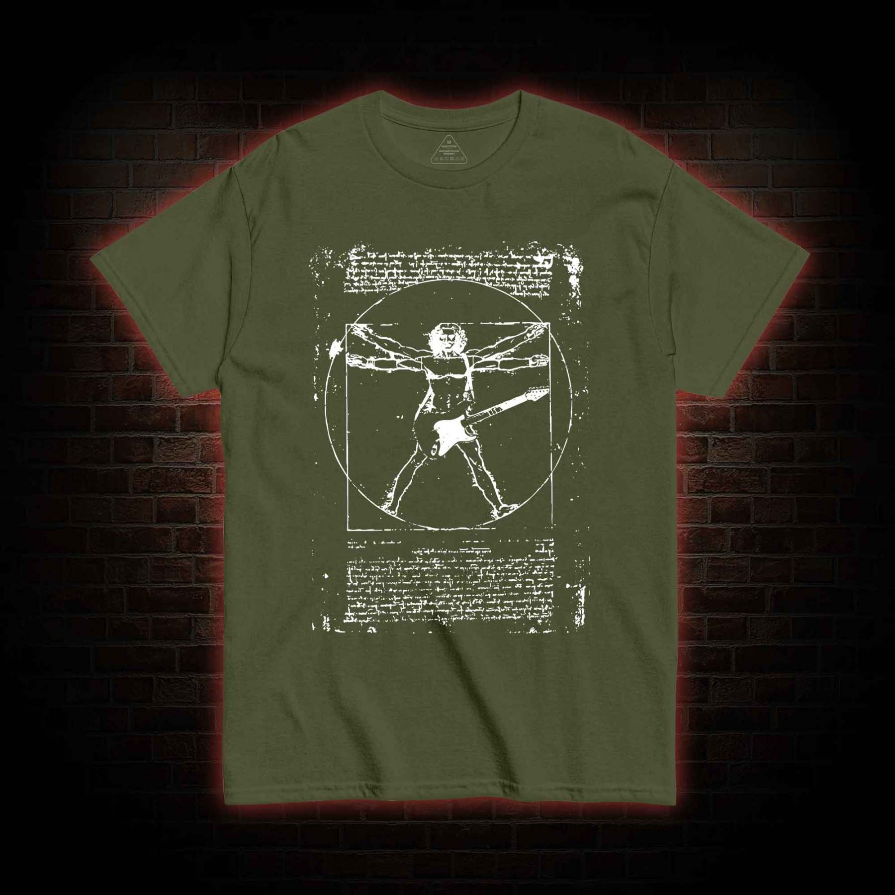 Vitruvian Man Guitar Music Player T-shirt