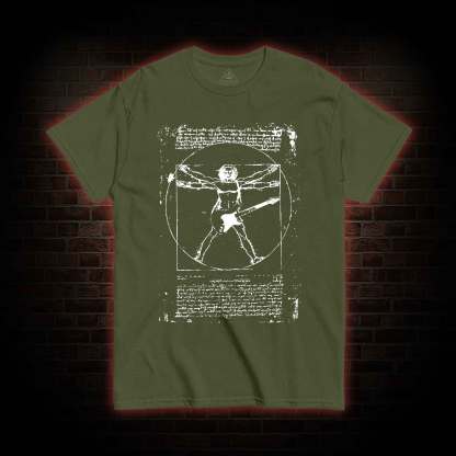 Vitruvian Man Guitar Music Player T-shirt
