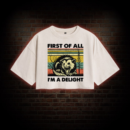 I'm A Delight Washed Cropped T-shirts