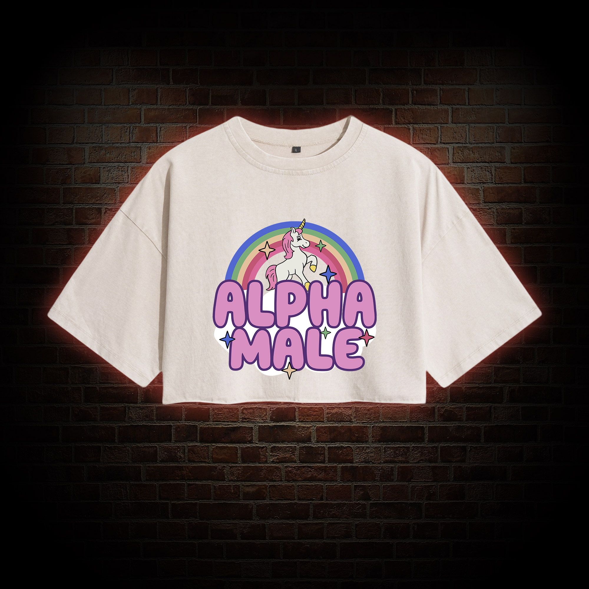 Alpha Male Washed Cropped T-shirts