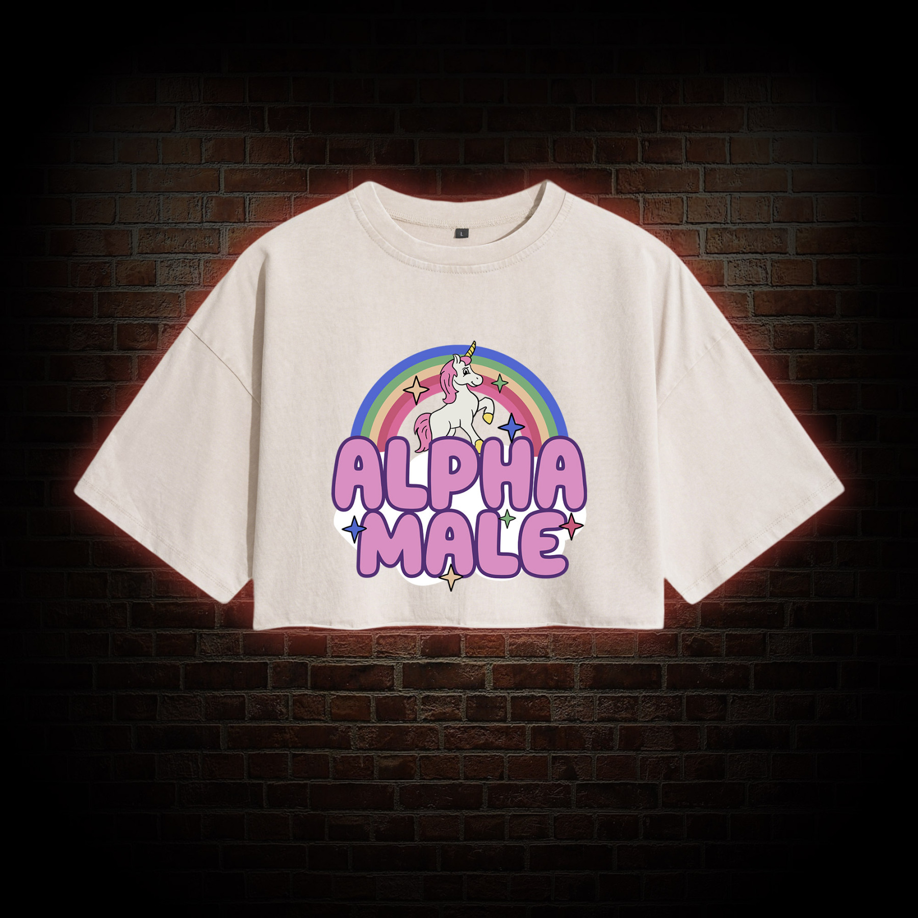 Alpha Male Washed Cropped T-shirts
