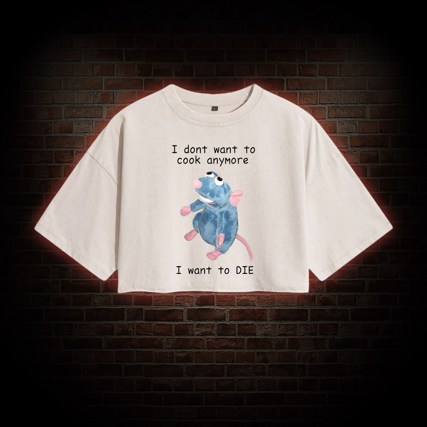 I Don't Want to Cook anymore Washed Cropped T-shirts