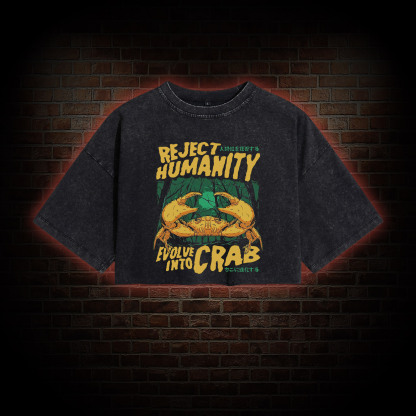 Reject Humanity Crab Washed Cropped T-shirts