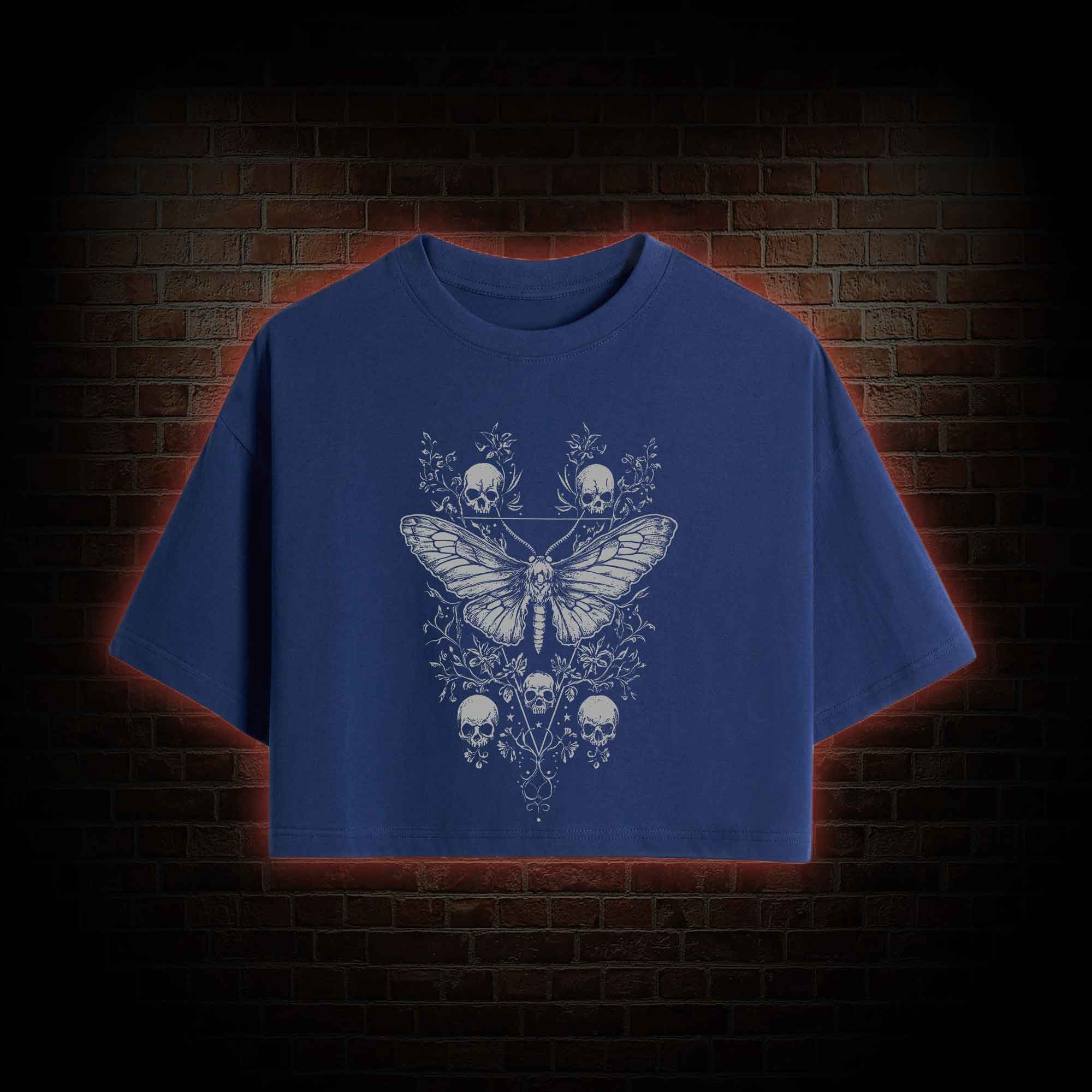 Skull Moth Crop Top