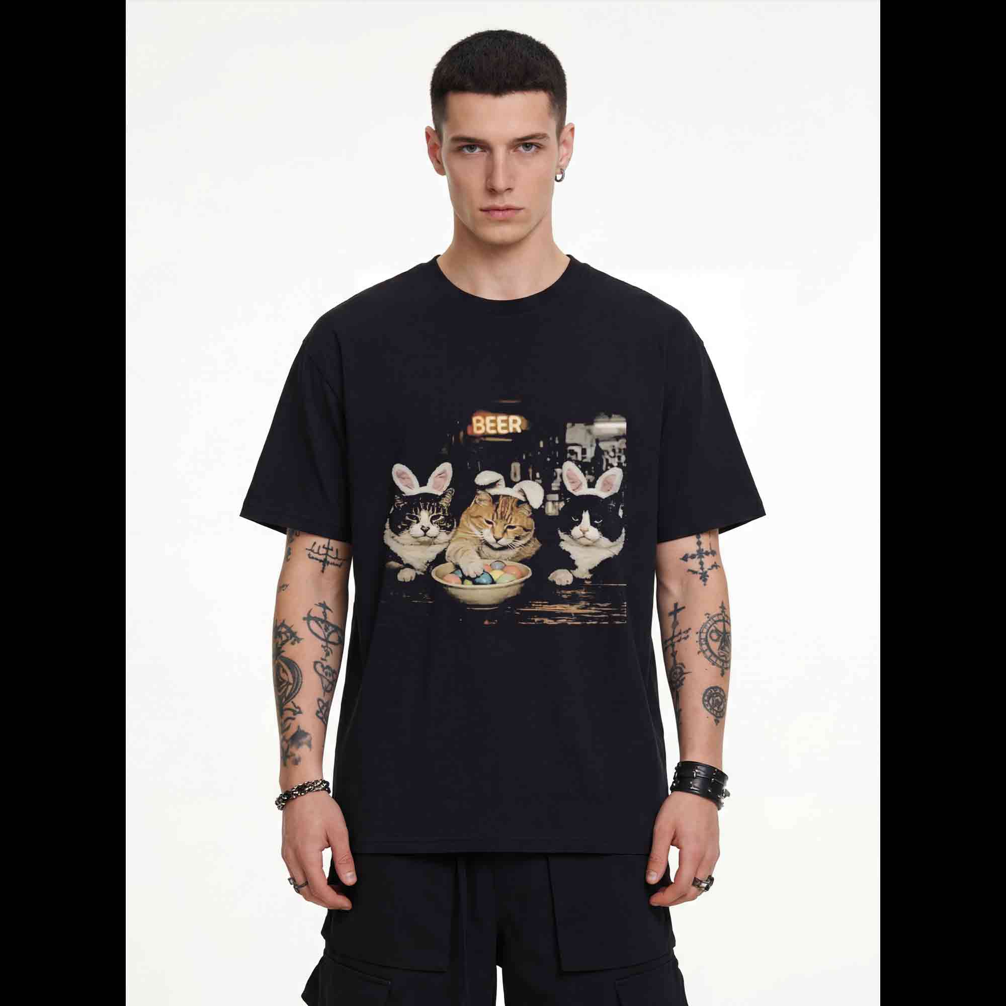 Easter Bunny Cats Bar T-shirt